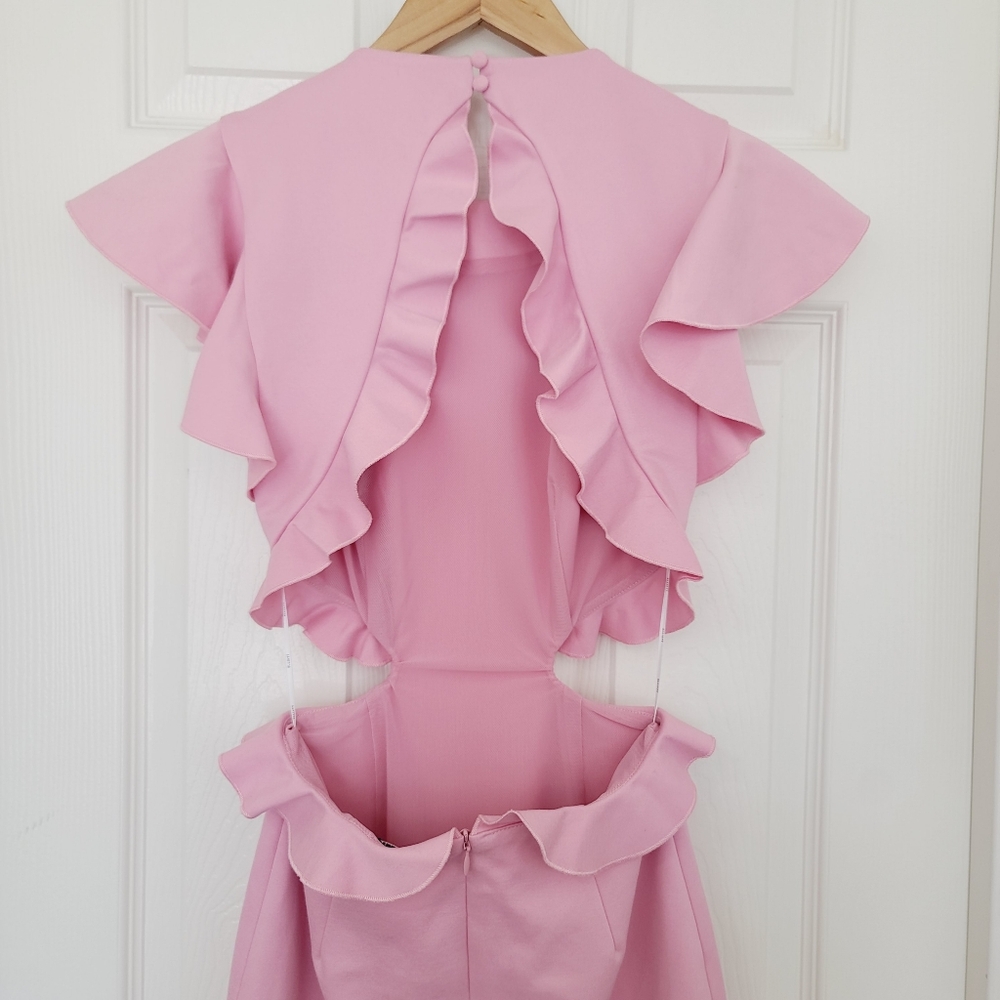 NWT Revolve Elliatt Gloaming Pink Cutout Ruffle Mini Dress Size XS - Picture 6 of 12